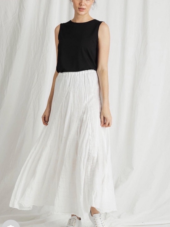 CP Shades Dresses & Skirts - CP Shades Fanny 100% Linen White Midi Skirt